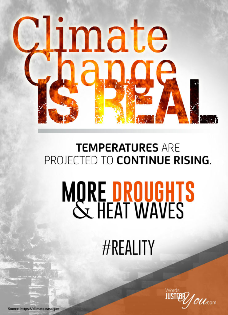 More droughts and heatwaves caused by climate change poster image #reality