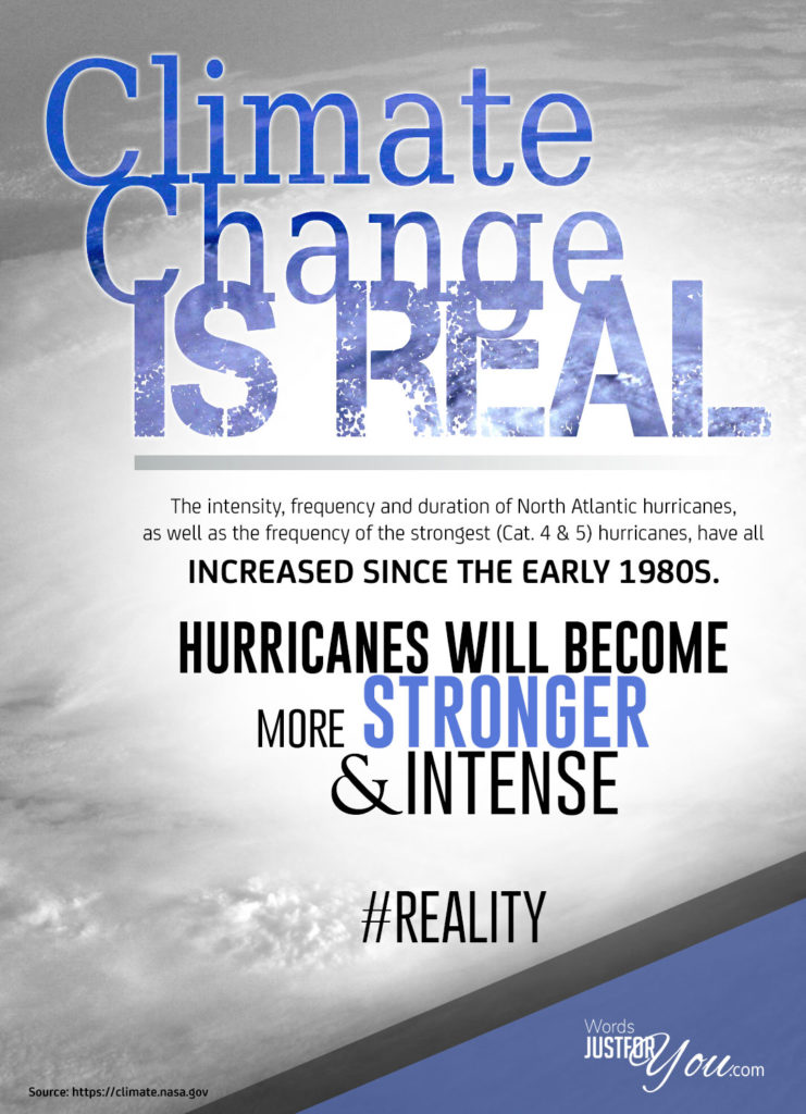 Climate Change is Real - Hurricanes will become more stronger and intense