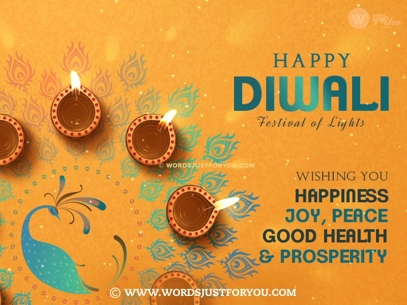 Animated Happy Diwali Card With Diya And Glitter