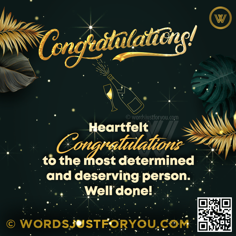 Elegant Congratulations Wishes Gif with Gold Glitter and Wishes - Congratulations Gif