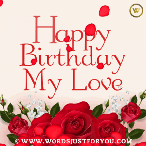 Happy Birthday Roses Gif With Falling Rose Petals