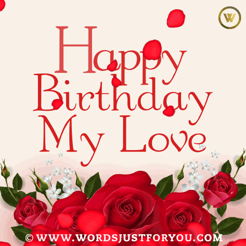 Happy Birthday Roses Gif With Falling Rose Petals