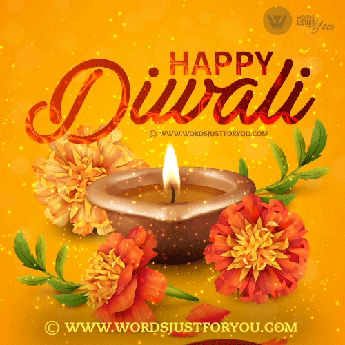 Happy Diwali Card - Happy Diwali Animated Diya Gif