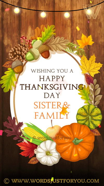 Happy Thanksgiving Sister And Family Gif - Happy Thanksgiving Gif