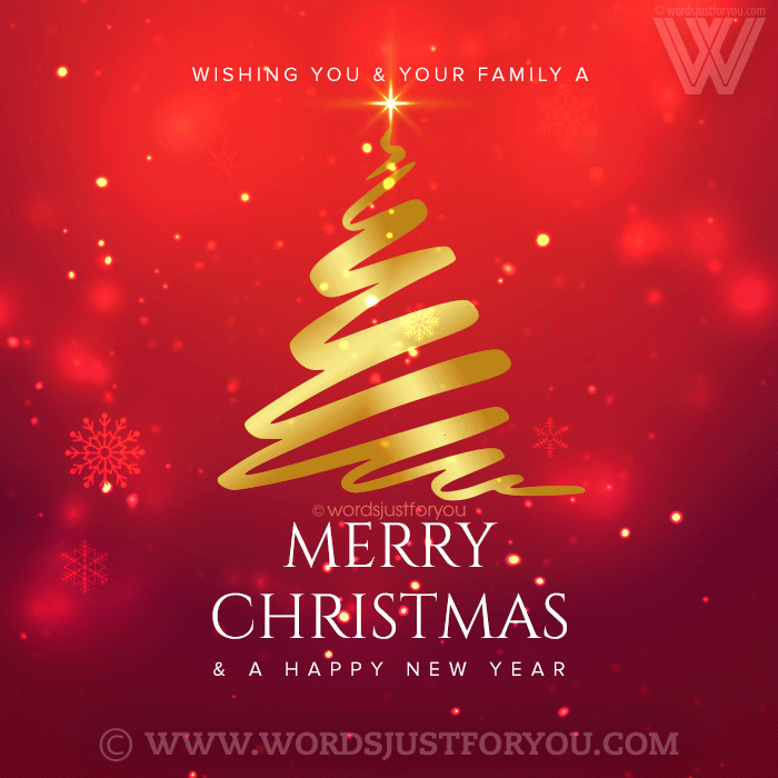 Gold Christmas Tree Animated Merry Christmas Greeting Card Gif - Merry Christmas Gif
