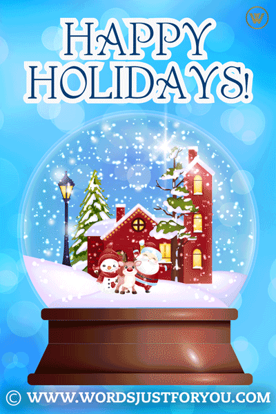 Happy Holidays Snow Globe Gif