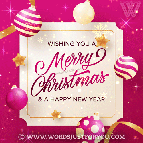 Beautiful Pink Merry Christmas Wishes Card