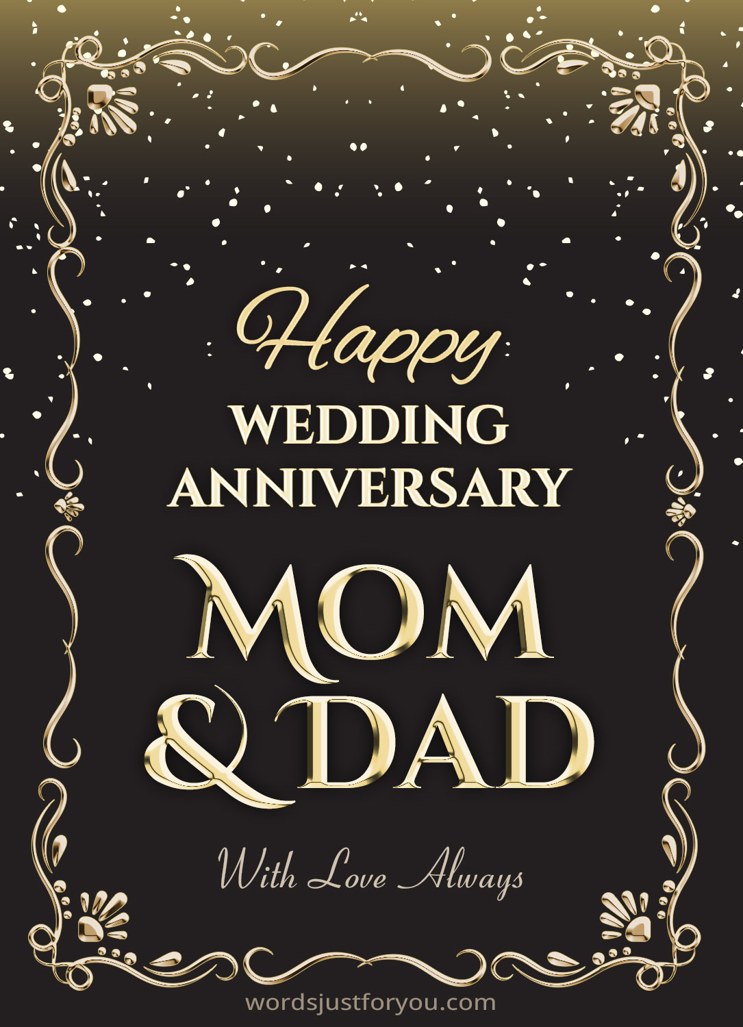 Happy Wedding Anniversary Mom Dad Card Words Just For You