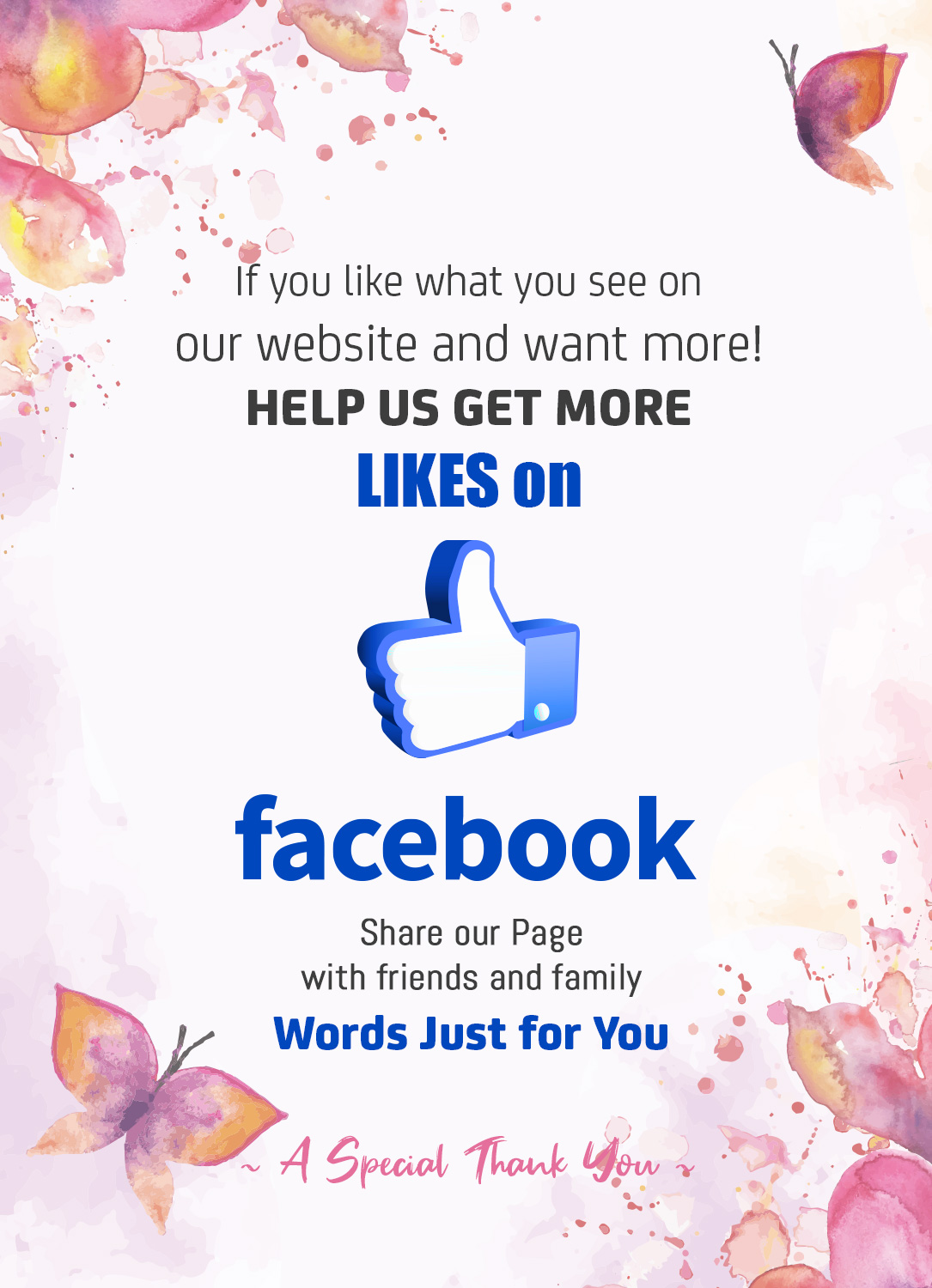 HELP US GET MORE LIKES ON FACEBOOK! » Original