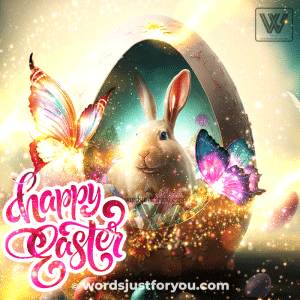 Glitter Bunny Happy Easter Gif - Happy Easter Gif