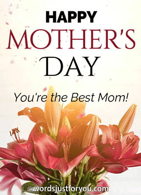 Happy Mother's Day Gif With Flowers And Falling Rose Petals