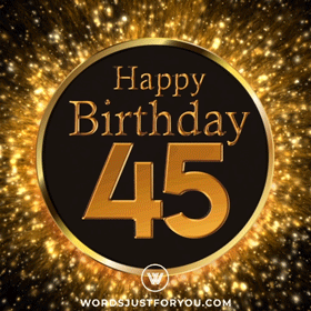 Glitter Happy 45Th Birthday Gif