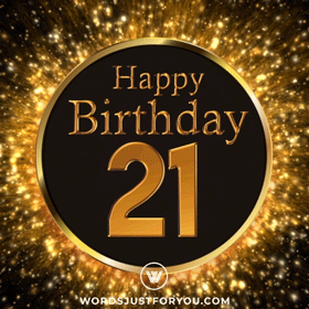 Glitter Happy 21St Birthday Gif