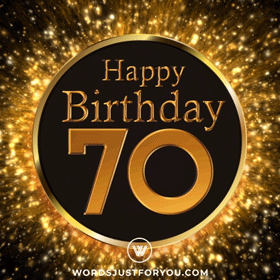 Glitter Happy 70Th Birthday Gif