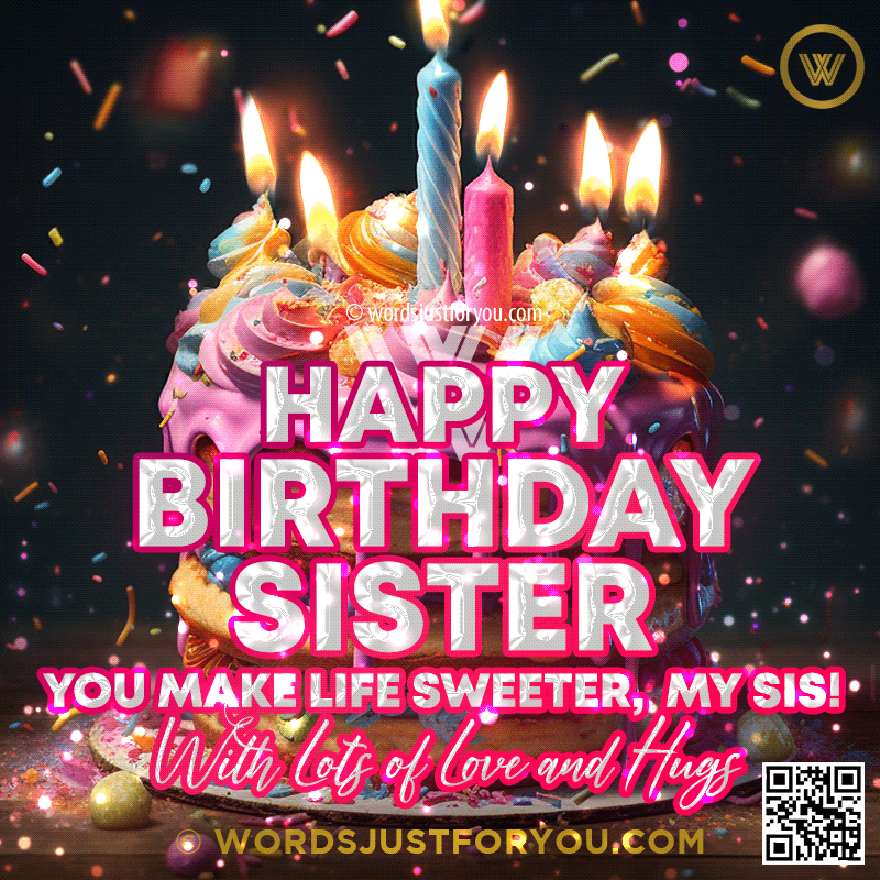 Happy Birthday Sister Gif - Happy Birthday Sister Wishes Gif