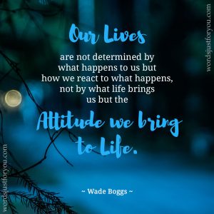 Attitude We Bring To Life - Quote By J. Wade Boggs