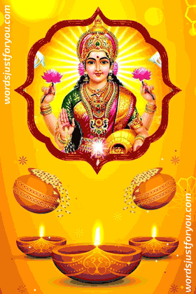 Animated Maa Lakshmi Blessings For Diwali Gif &Amp; Card