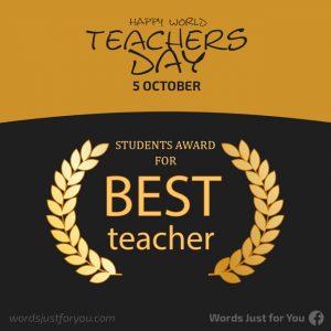 Happy World Teacher'S Day - Students Award For Best Teacher Image - 5 October