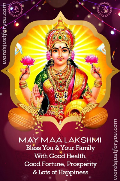 Maa Lakshmi Blessings For Diwali Card