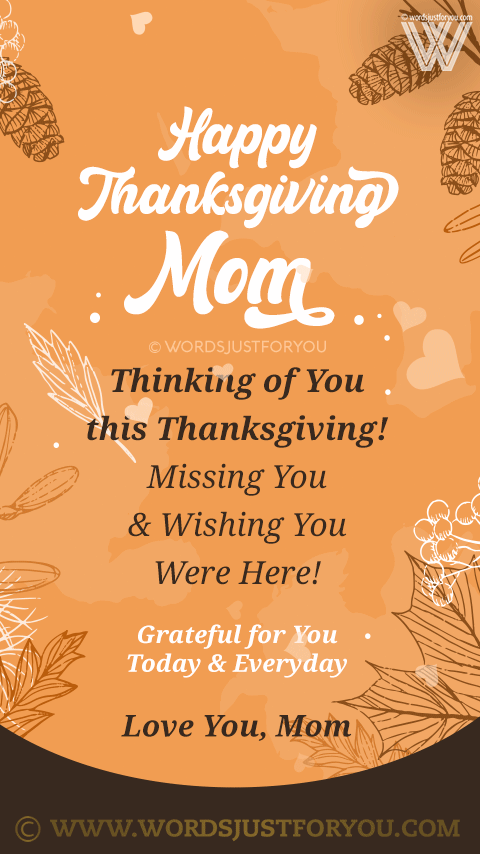 Animated Happy Thanksgiving Mom Gif - Happy Thanksgiving Card For Mom - Miss You Mom Gif