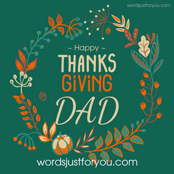 Happy Thanksgiving Card For Dad