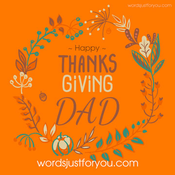 Happy Thanksgiving Card For Dad