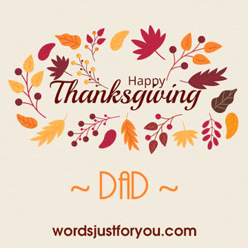 Happy Thanksgiving Card For Dad