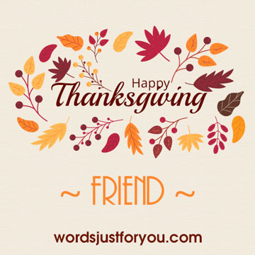 Happy Thanksgiving Card For Friend