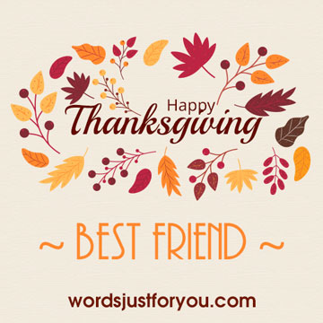 Happy Thanksgiving Card For Best Friend