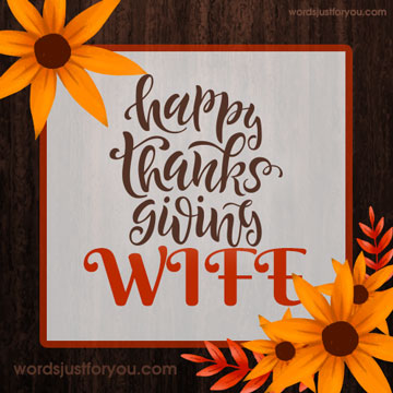Happy Thanksgiving Wife Card