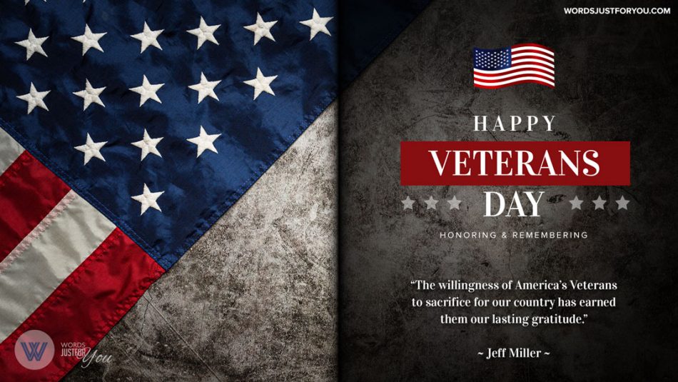 Saying happy veterans day