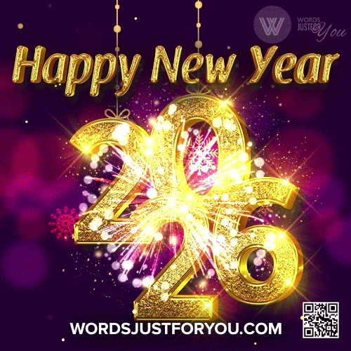 Happy New Year 2026 Glitter GIF, Happy New Year GIF, New Year 2026 GIF, happy new year wishes gif, glitter new year gif