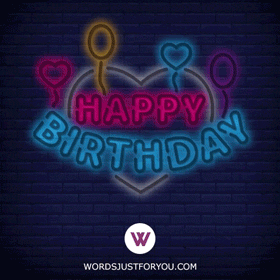 Neon Happy Birthday Gif