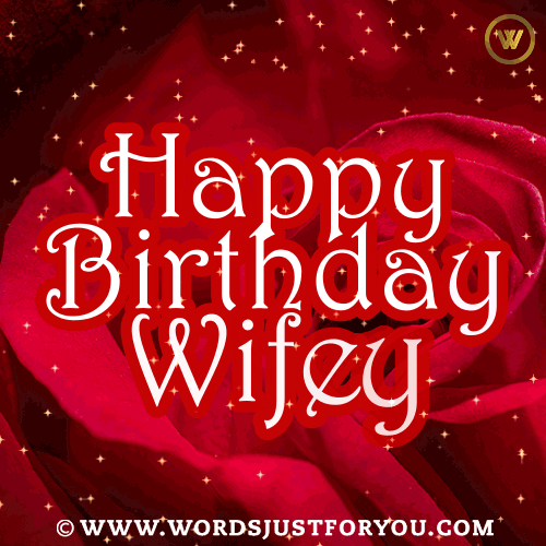 Happy Birthday Wifey Gif With Red Rose