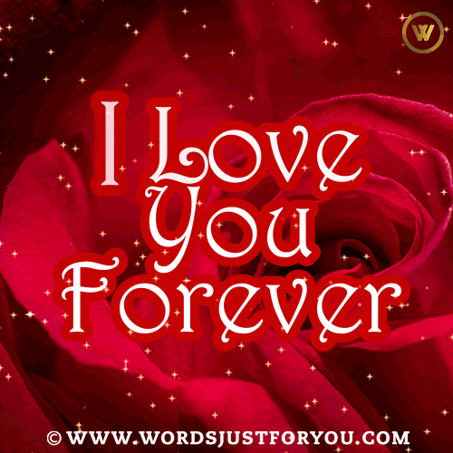 I Love You Forever Gif With Red Rose And Glitter