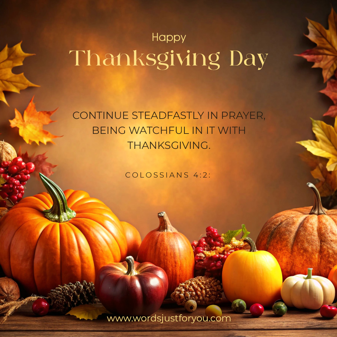 Free Happy Thanksgiving Bible Verse Image, Thanksgiving Religious Image, Blessed Thanksgiving Image