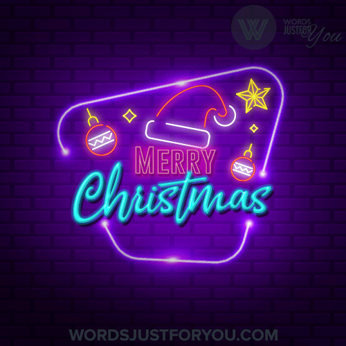 Merry Christmas Neon Gif