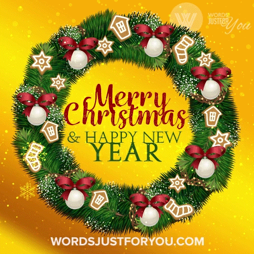 Beautiful Christmas Wreath Gif - Merry Christmas Gif