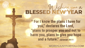 Blessed New Year Wishes Gif With Bible Verse: Jeremiah 29:11 – God’s Plan For You