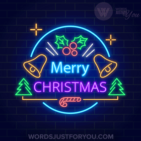Merry Christmas Neon Gif
