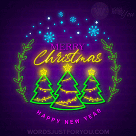 Merry Christmas Neon Gif