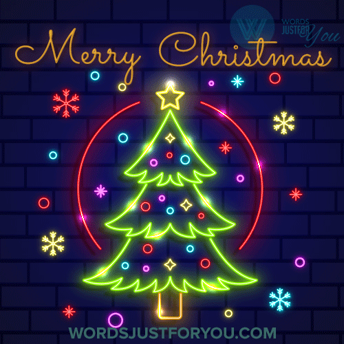 Animated Merry Christmas Neon Gif