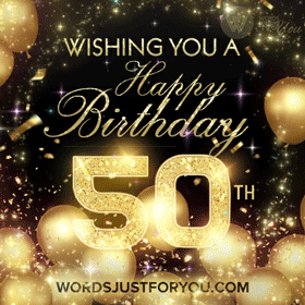 Glitter Happy 50Th Birthday Gif