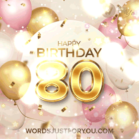 Animated Happy 80Th Birthday Gif