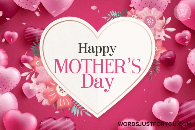 Happy Mothers Day Gif Image With Hearts Free Download