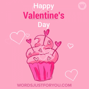 Animated Happy Valentines Day Cupcake Gif