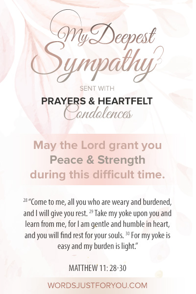 Sympathy Card With Bible Verse