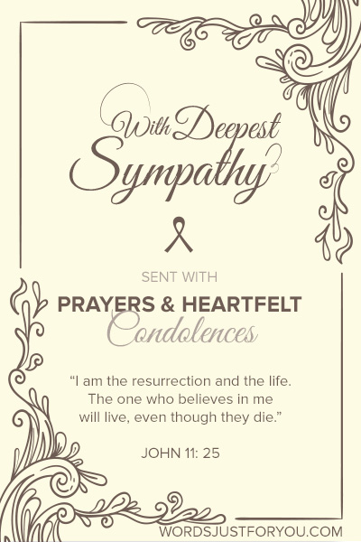 With Deepest Sympathy Message