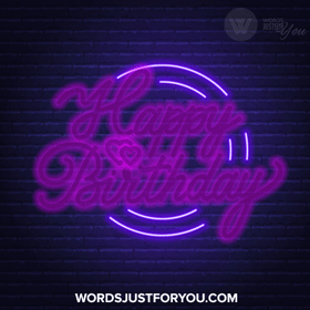 Neon Happy Birthday Gif