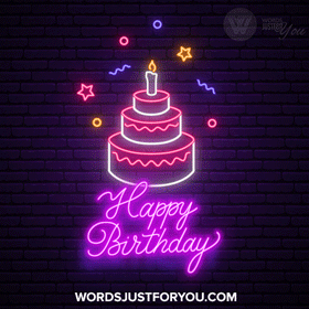 Neon Happy Birthday Gif